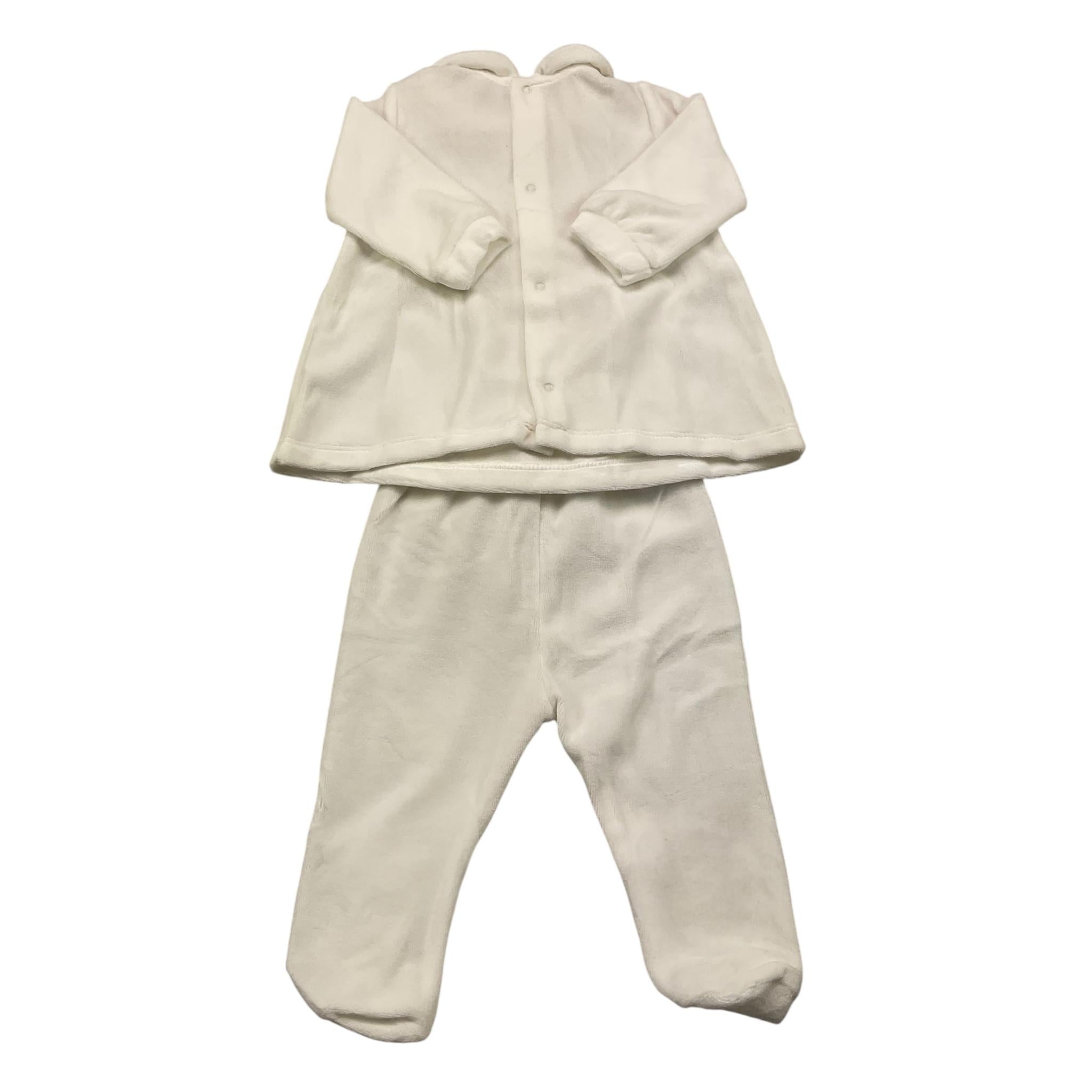 LALALU' completo 2 pezzi maglia-ghettina in ciniglia Panna per Neonato CPL6L PANNA LALALU'