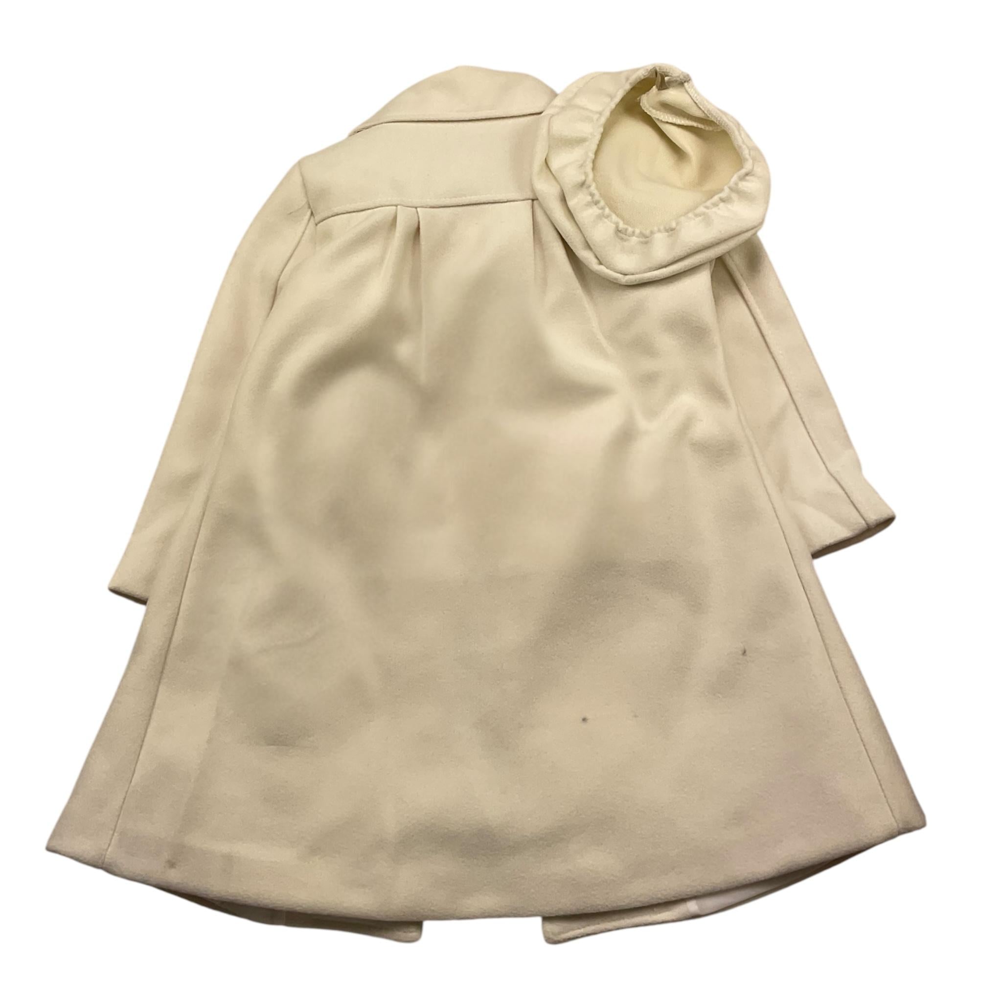 AZZURRA cappotto tinta unita con cappello Panna per Bambina 2419B PANNA AZZURRA