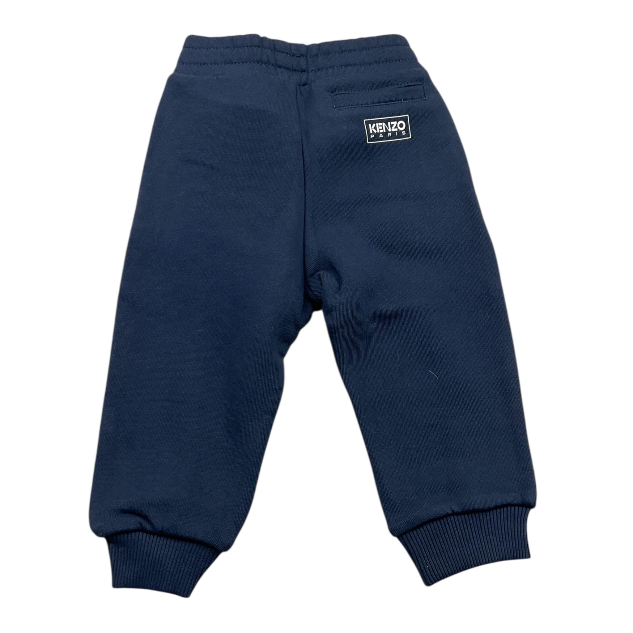 KENZO pantalone tuta tinta unita con logo Blu per Neonato K04232 BLU KENZO