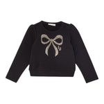 LIU JO felpa chiusa girocollo tnta unita con brillantini Nero per Bambina KF4108F0939 NERO LIU JO