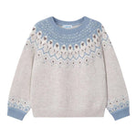 MAYORAL maglia girocollo bicolore con ricami Beige per Bambina 4358 BEIGE MAYORAL