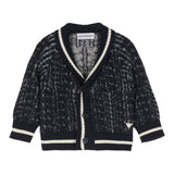 EMPORIO ARMANI cardigan tinta unita con profili in contrasto Blu per Neonato 6DHM62 BLU EMPORIO ARMANI