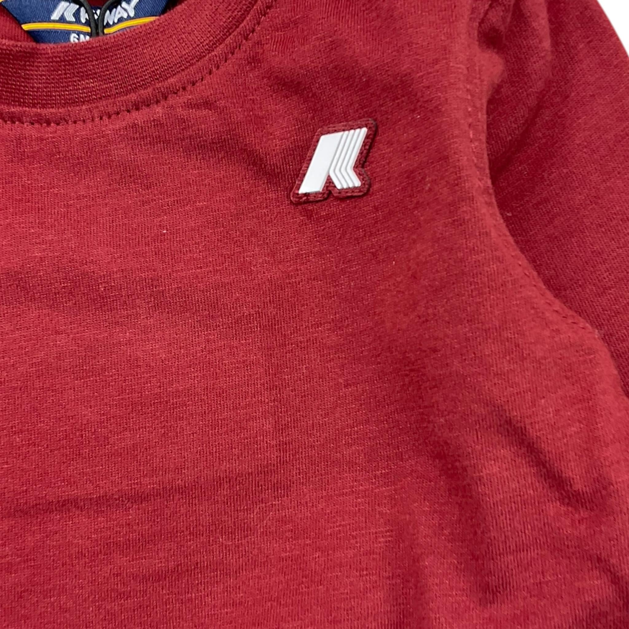 K-WAY shirt girocollo tinta unita con logo Bordeaux per Neonato K6123WWX BORDEAUX K-WAY