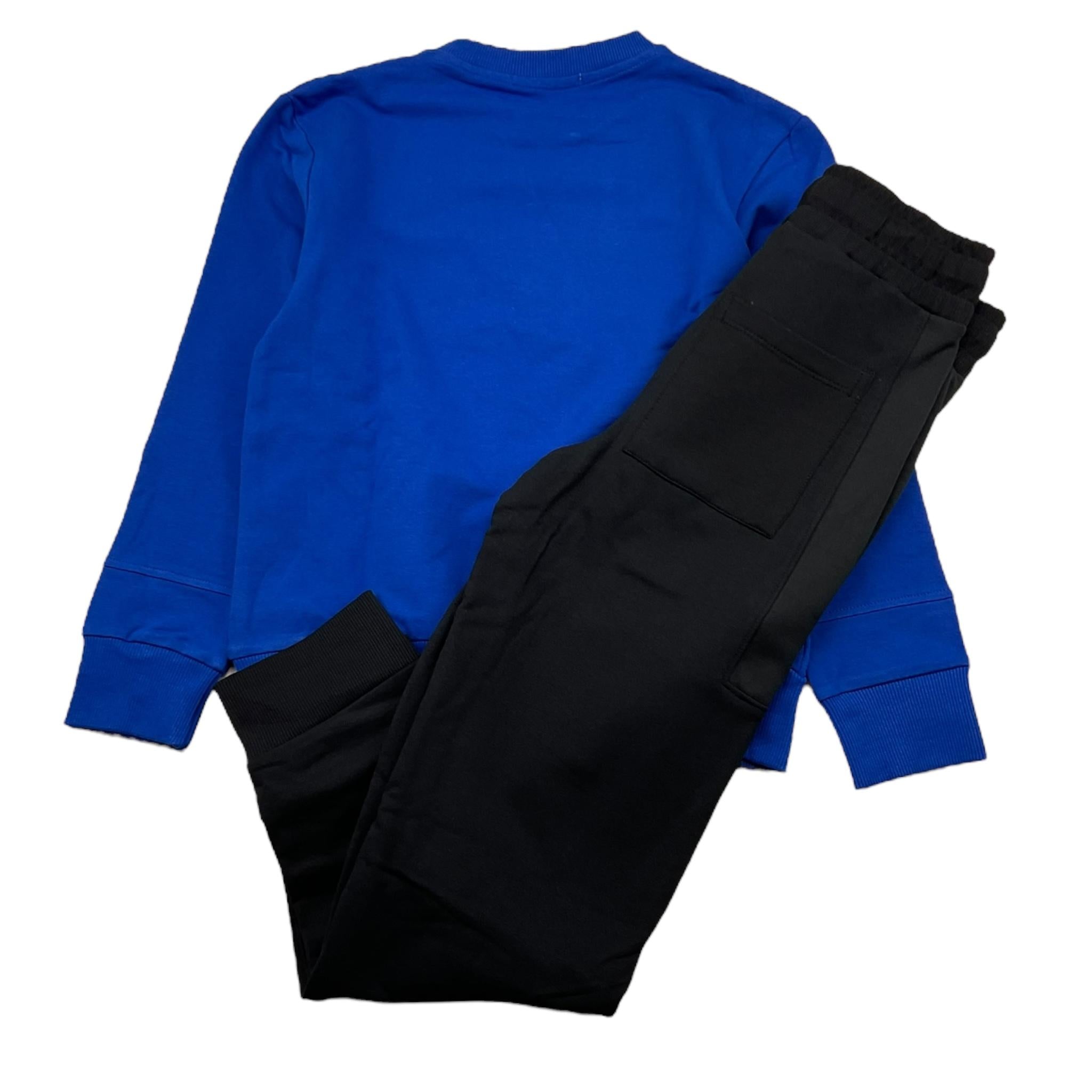 CESARE PACIOTTI completo 2pz felpa-pantalone bicolore Nero/blu per Bambino COMP5305J NERO/BLU CESARE PACIOTTI