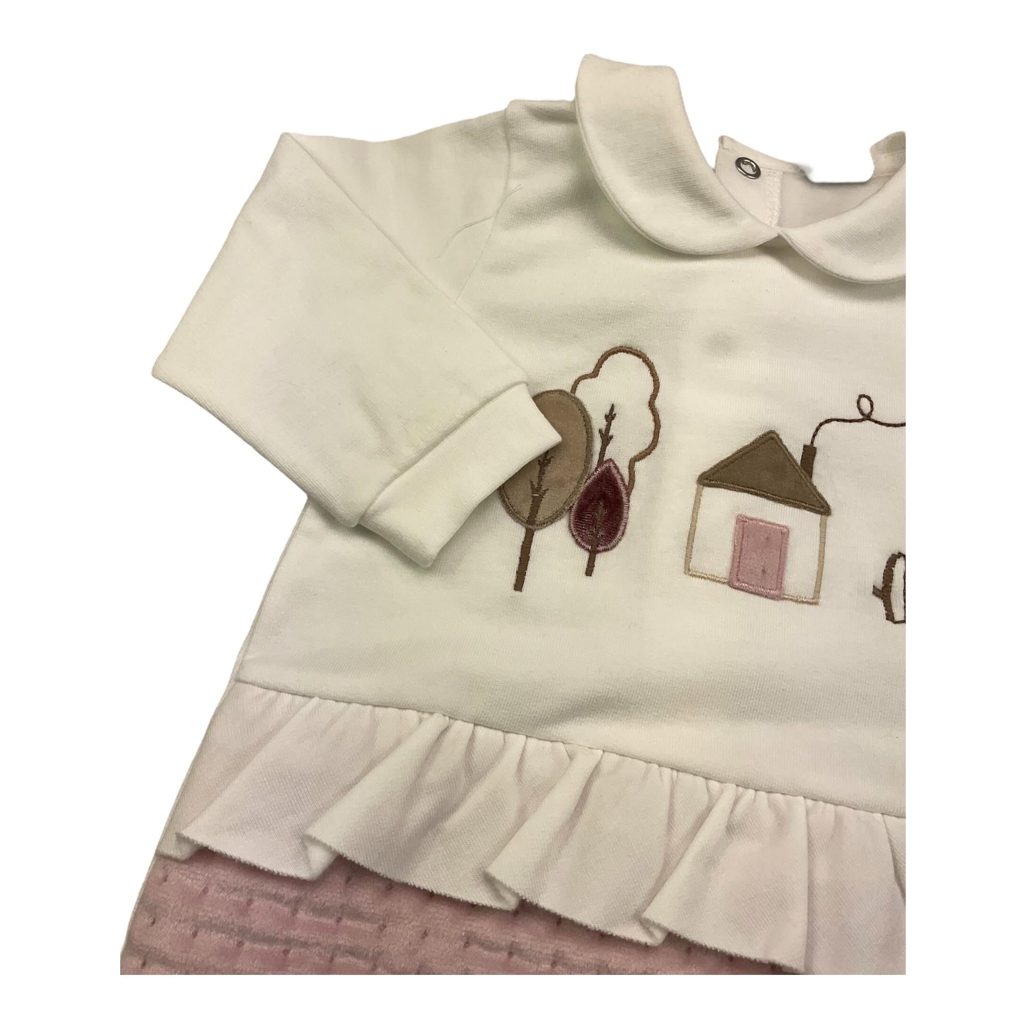 MARLU' tutina manica lunga bicolore Bianco/rosa per Neonata IB2714 BIANCO/ROSA MARLU'