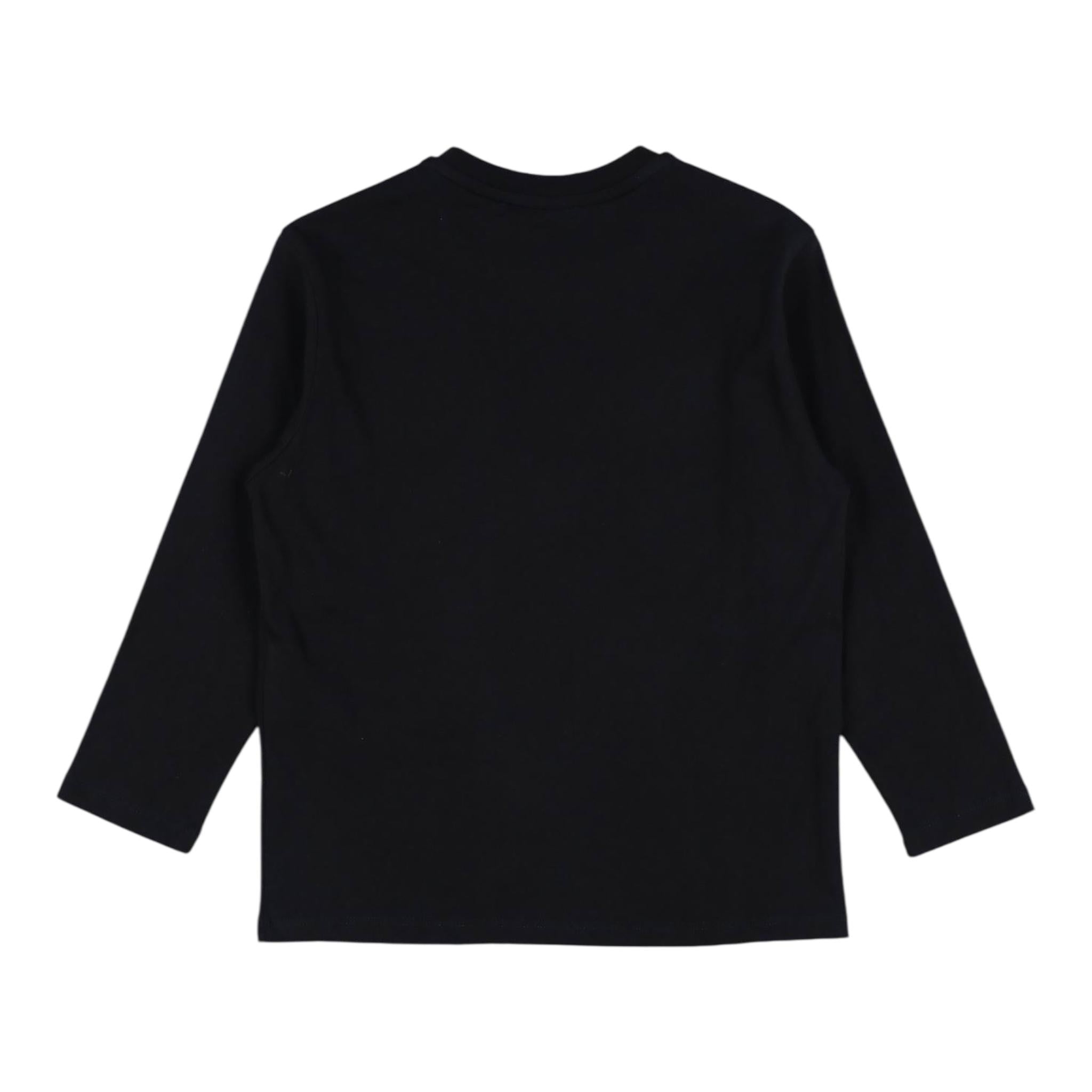 EMPORIO ARMANI shirt girocollo tinta unita con logo Nero per Bambino 6R4TJ7 NERO EMPORIO ARMANI