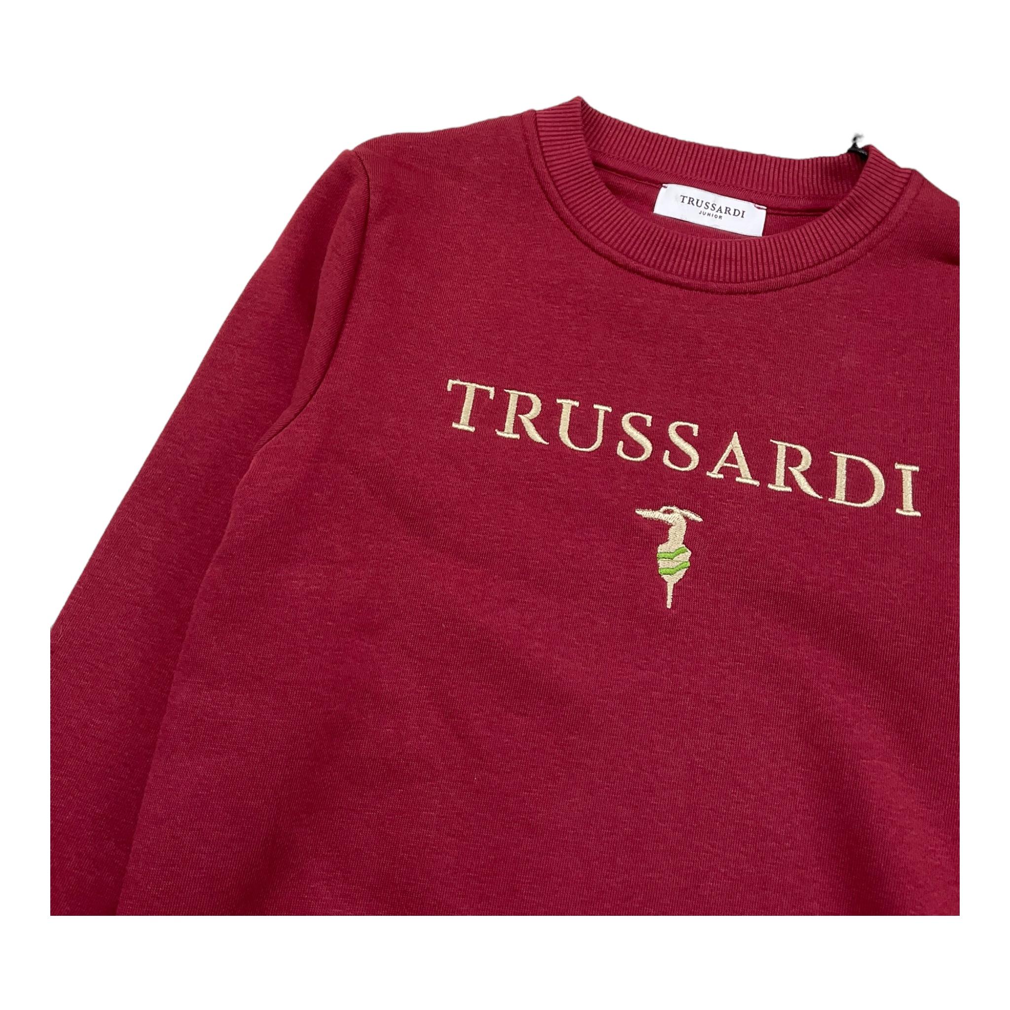 TRUSSARDI felpa chiusa girocollo tinta unita Rosso per Bambino TBA25008 ROSSO TRUSSARDI