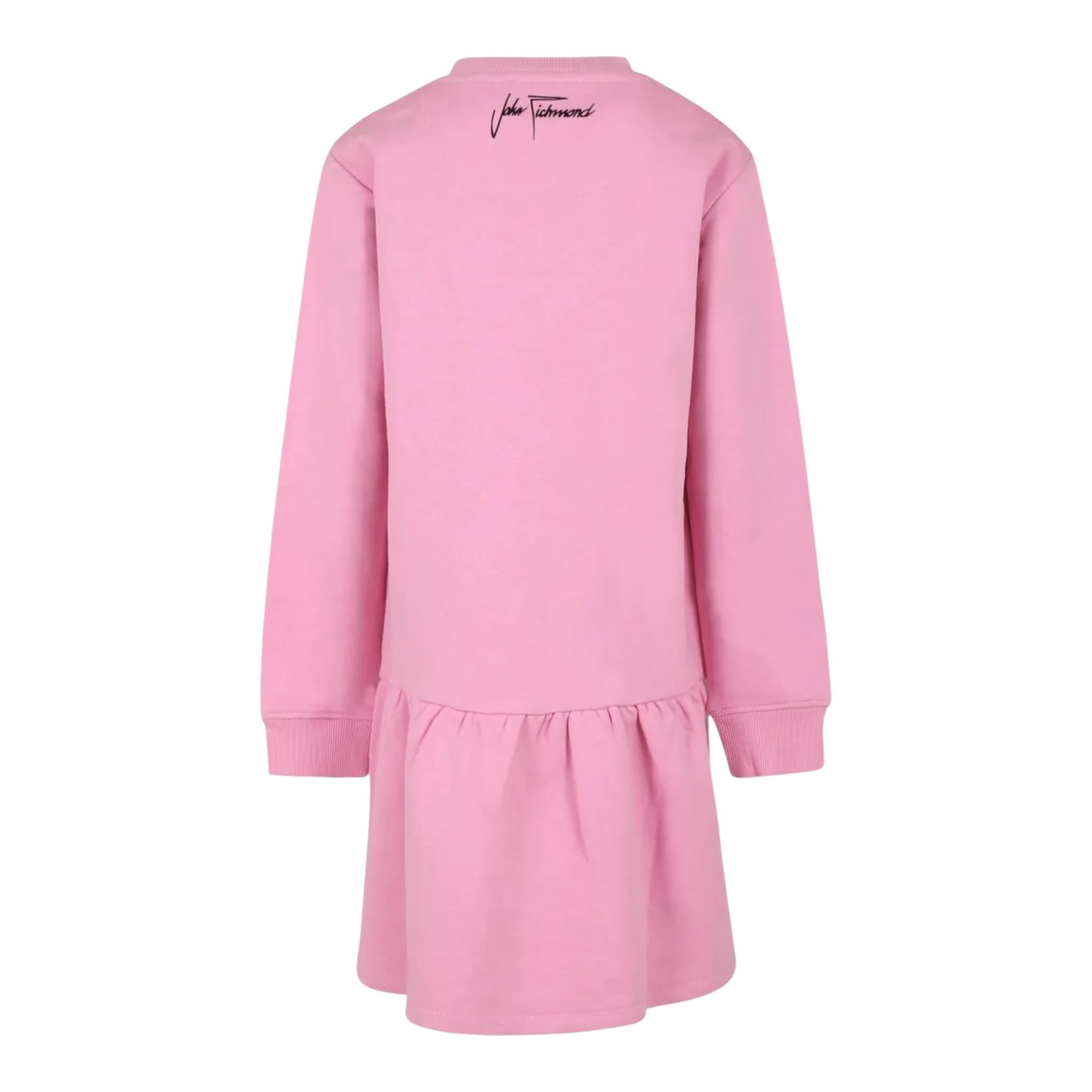 JOHN RICHMOND abito felpa girocollo tinta unita cn stampa logo Rosa per Bambina RGA4054VE ROSA JOHN RICHMOND