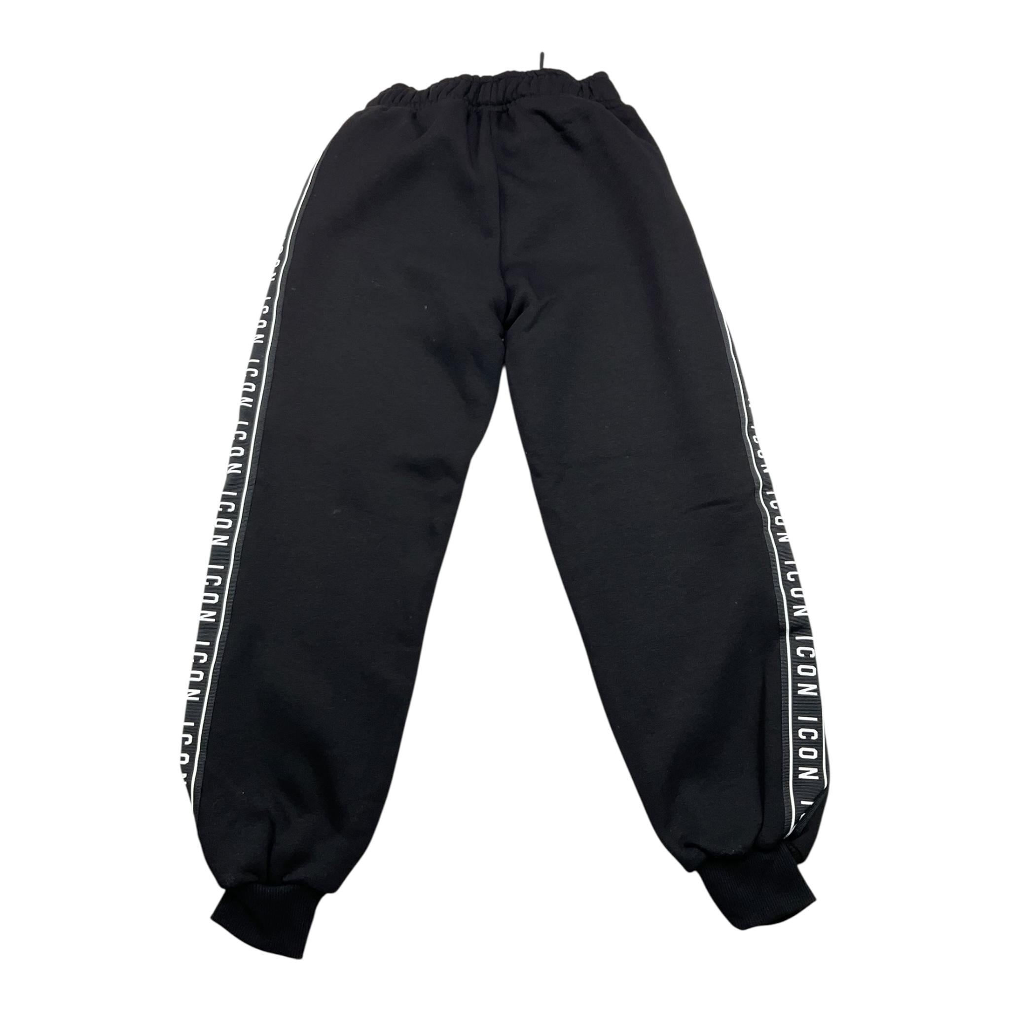 ICON pantalone tuta tinta unita con profili logati Nero per Bambino IBSP00320 NERO ICON