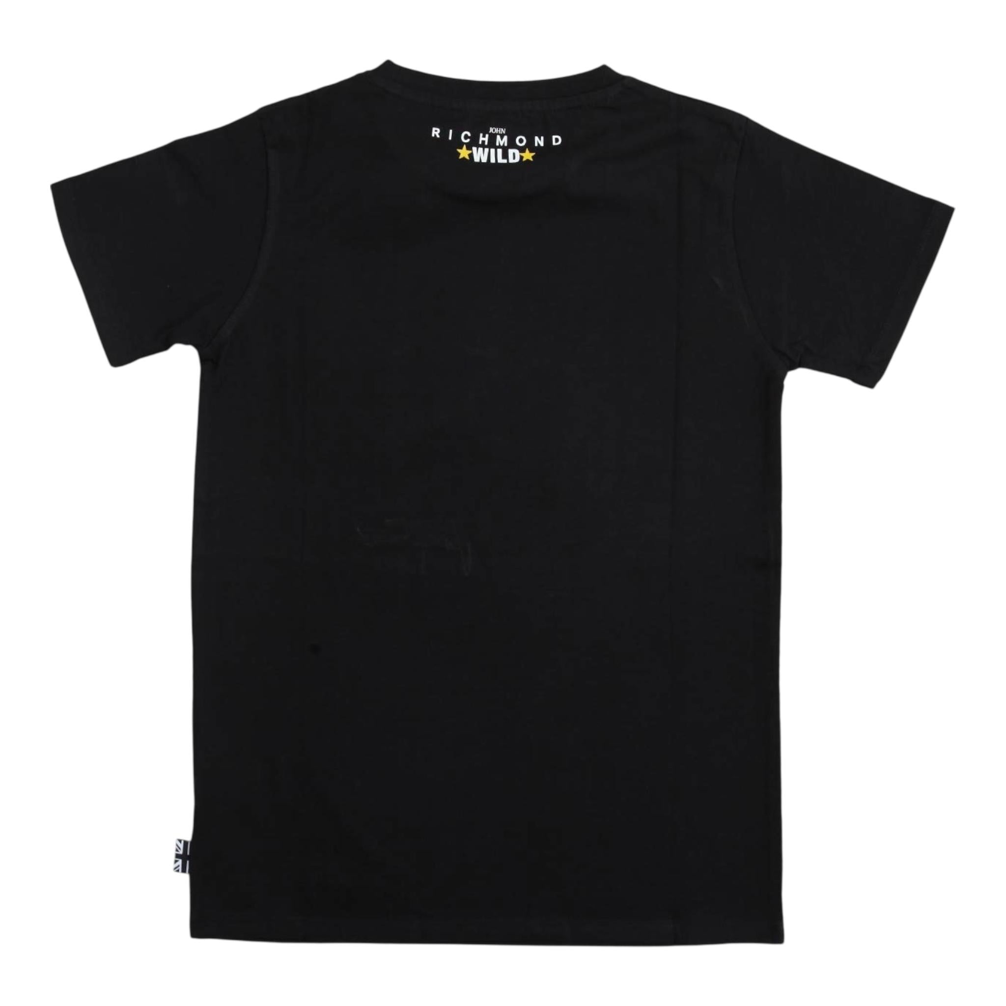 JOHN RICHMOND t-shirt girocollo tinta unita con stampa Nero per Bambino RBA24006TS NERO JOHN RICHMOND