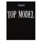 DOLCE & GABBANA t-shirt girocollo tinta unita con stampa in contrasto Nero per Bambino L5JTHM NERO DOLCE & GABBANA