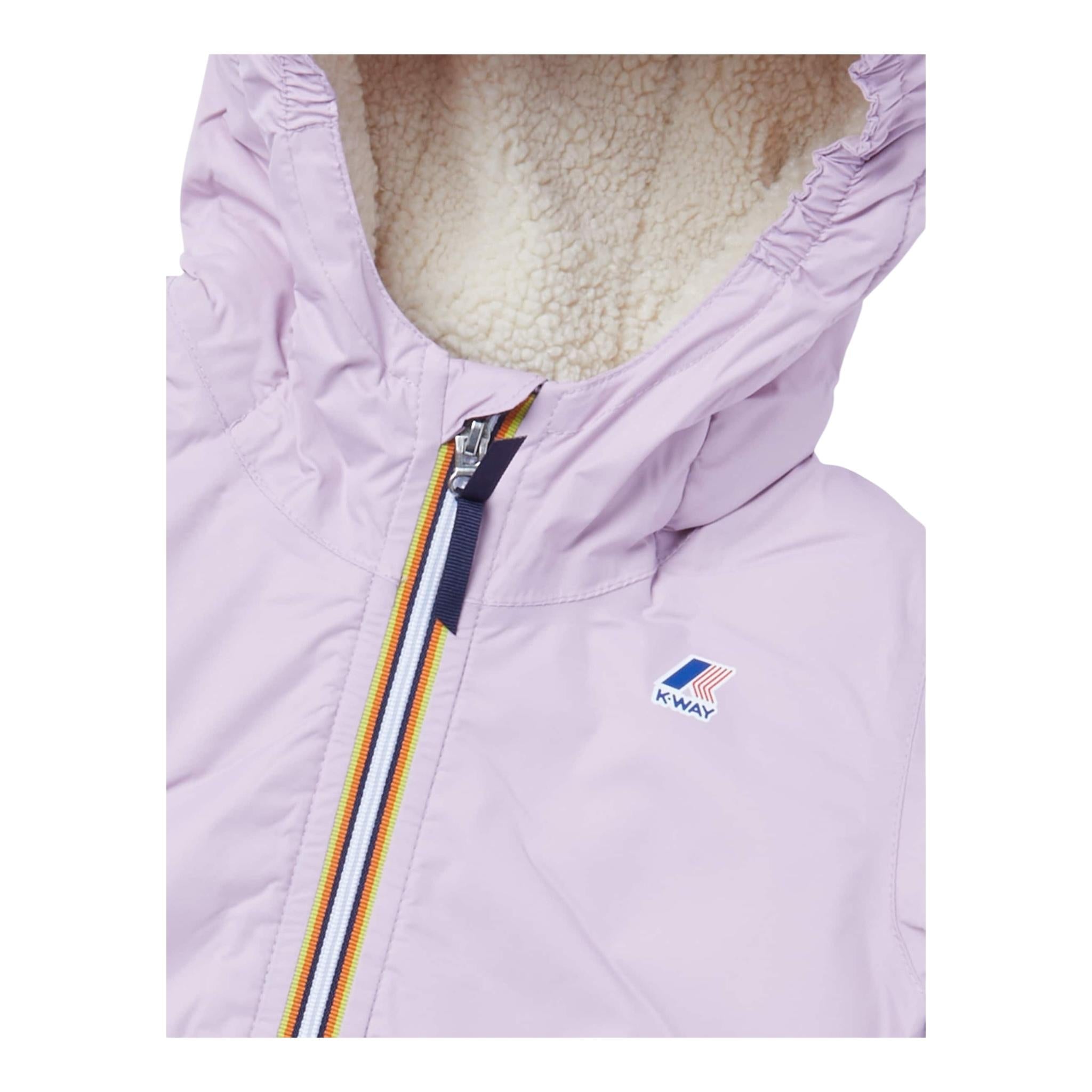 K-WAY giubbino tinta unita con cappuccio Lilla per Bambina K6115FWAXXX LILLA K-WAY
