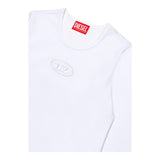 DIESEL shirt girocollo tinta unita con logo Bianco per Bambina J02038 BIANCO DIESEL