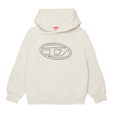 DIESEL felpa tinta unita con cappuccio e stampa Panna per Bambino J02017 PANNA DIESEL
