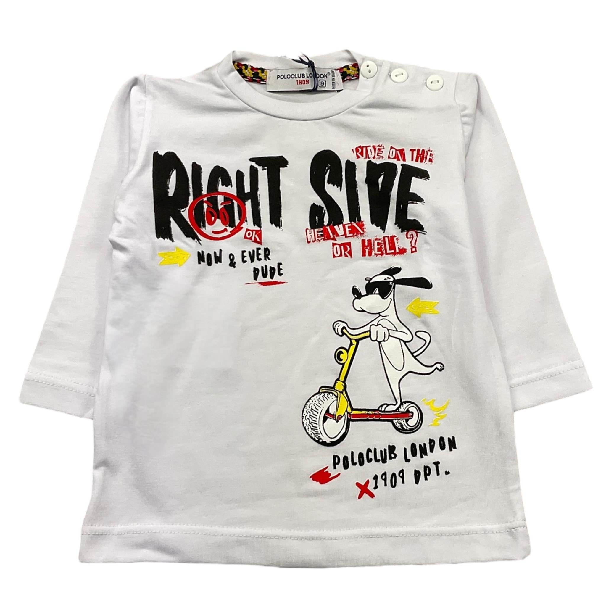 POLO CLUB LONDON shirt girocollo tinta unita con stampa Bianco per Neonato 242115 BIANCO POLO CLUB LONDON