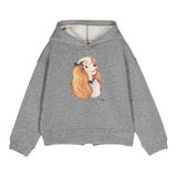 MONNALISA felpa tinta unita con cappuccio e stampa Grigio per Bambina 19D609 GRIGIO MONNALISA