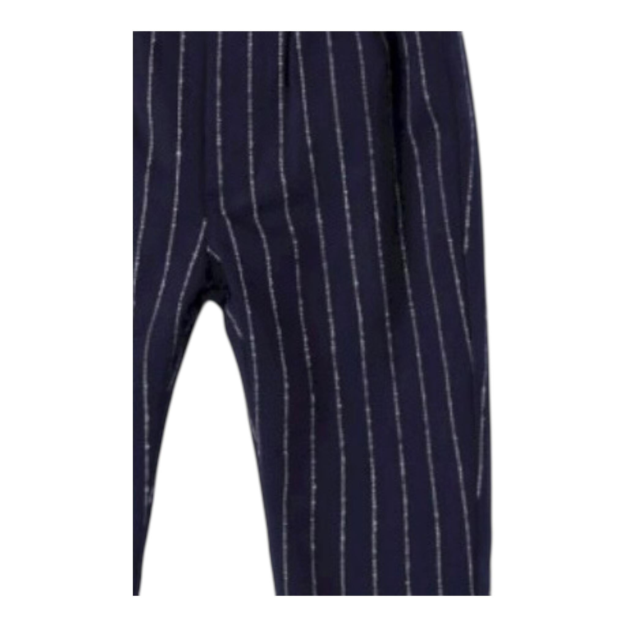 MINI BANDA pantalone tinta unita con fantasia a righe Blu per Neonato 37665 BLU MINI BANDA