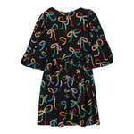 STELLA McCARTNEY abito tinta unita con fantasia Nero per Bambina TV1F93 NERO STELLA McCARTNEY