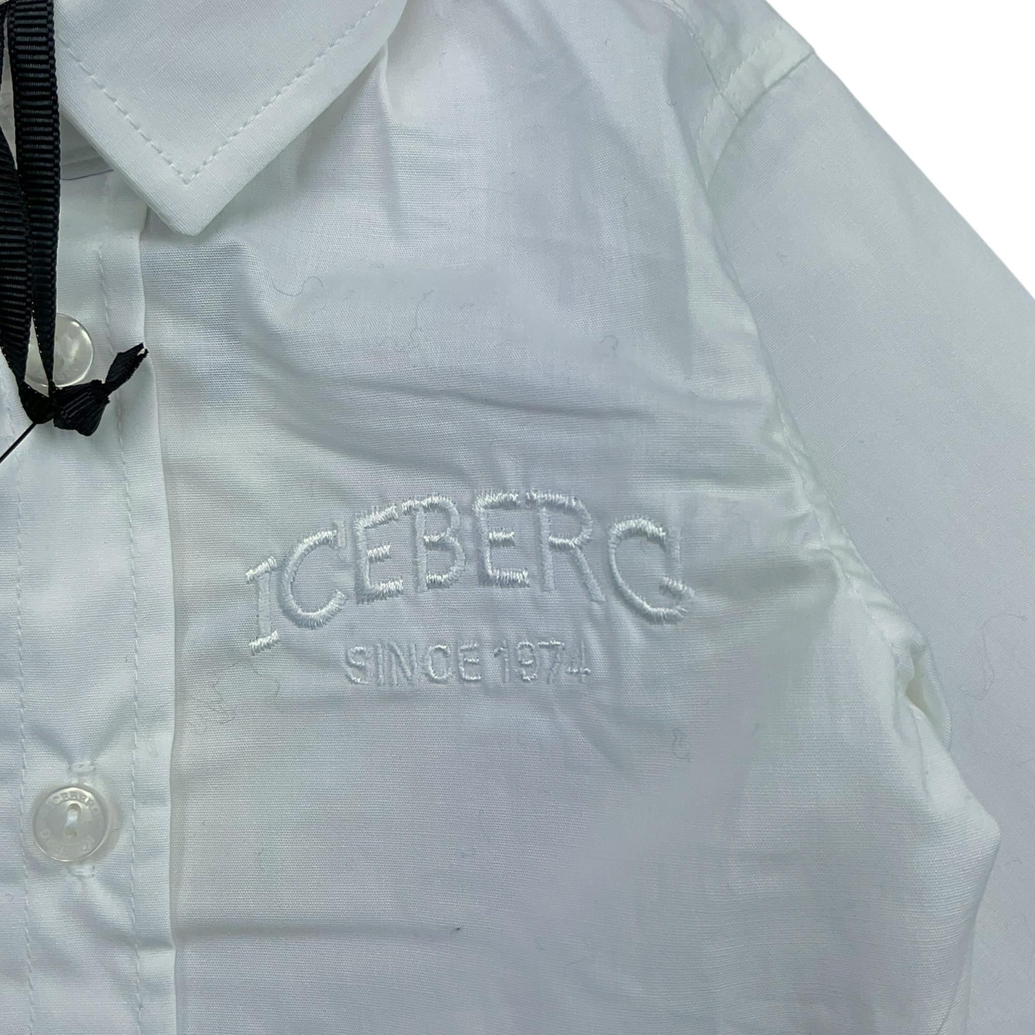 ICEBERG camicia tinta unita con logo Bianco per Neonato CMICE5306B BIANCO ICEBERG