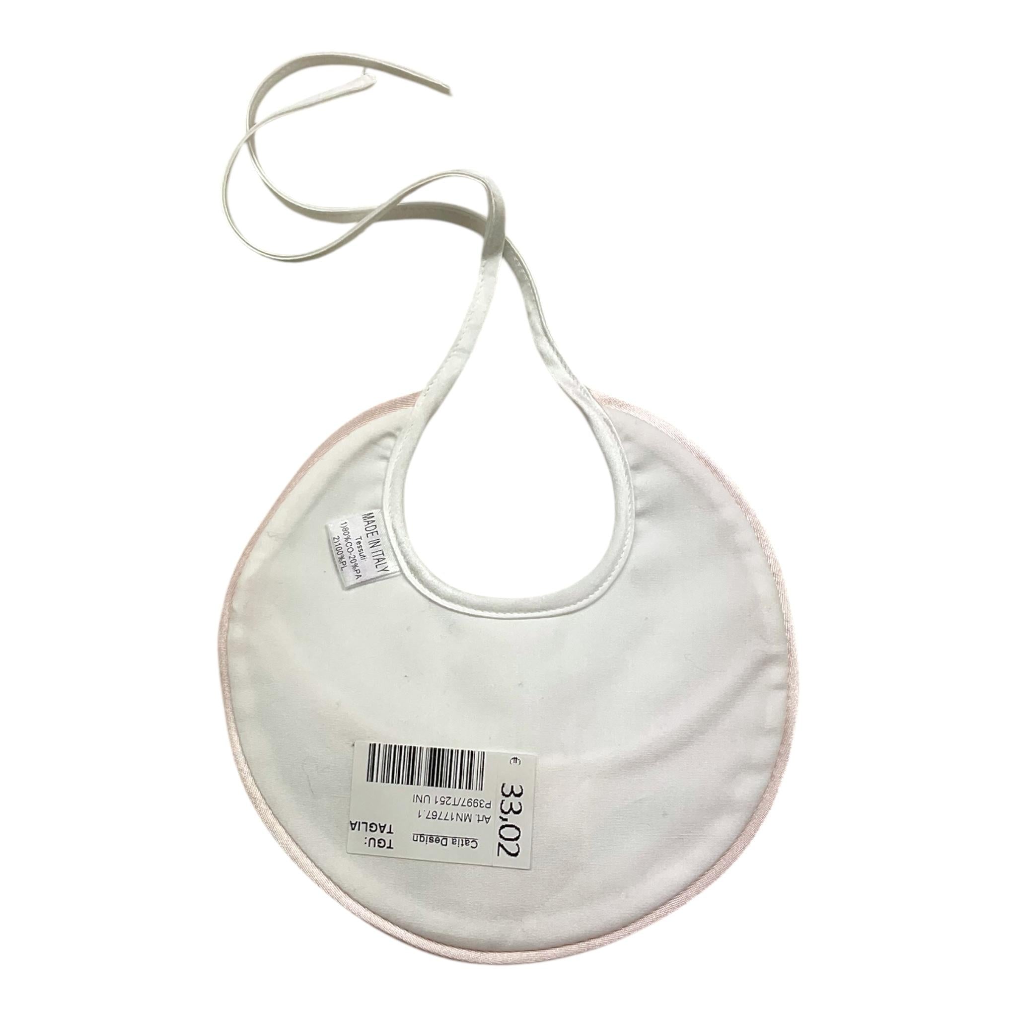 MINIMU' bavetta tinta unita con stampa Bianco per Neonata P39107 BIANCO MINIMU'