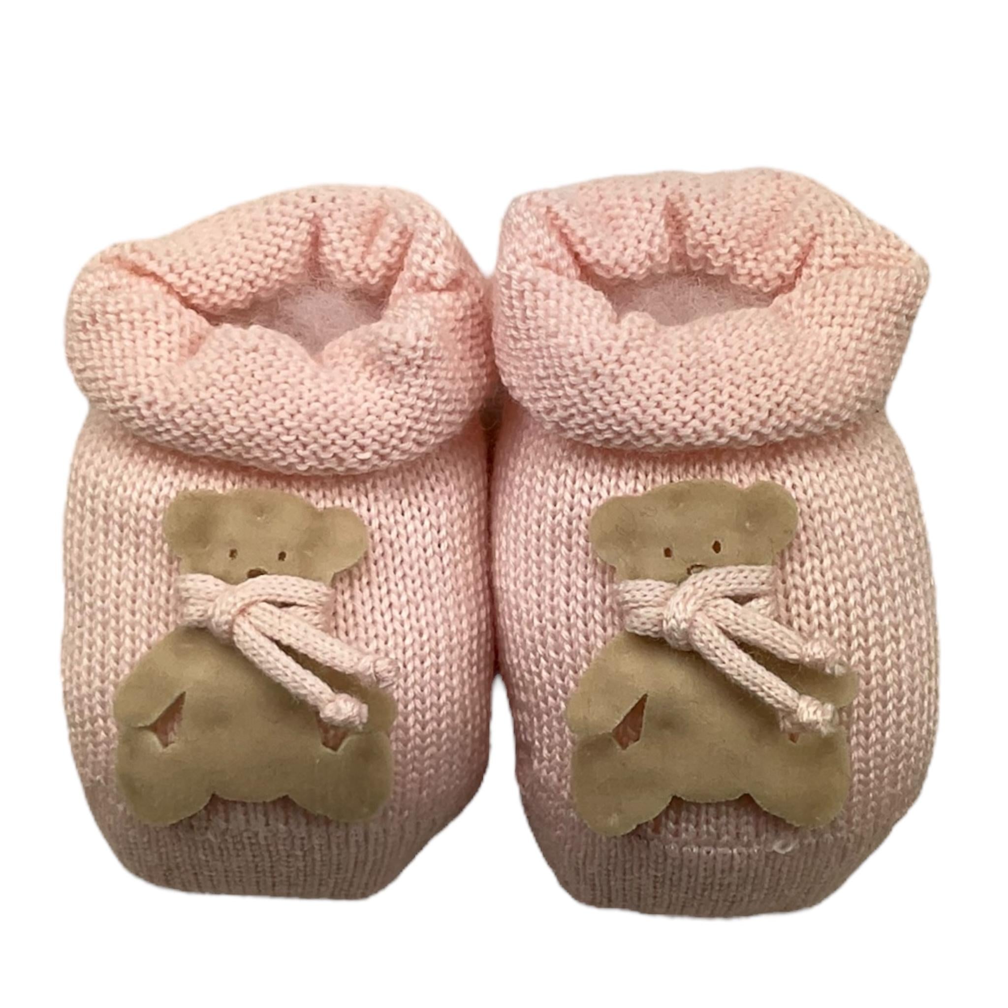 STORY LORIS babbucce tinta unita con orso Rosa per Neonata 3203 ROSA STORY LORIS