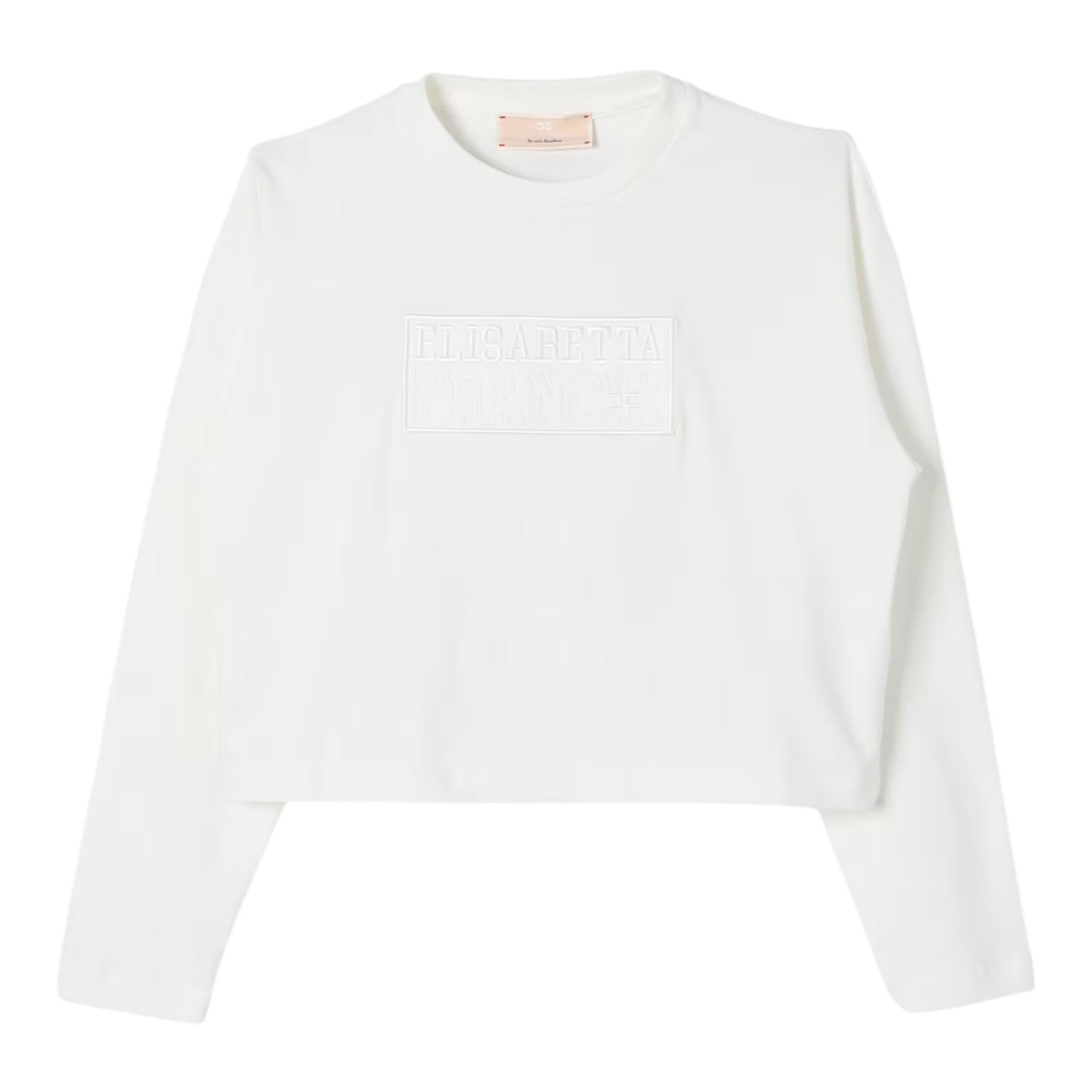 ELISABETTA FRANCHI shirt girocollo tinta unita con stampa Panna per Bambina EFTS224X PANNA ELISABETTA FRANCHI