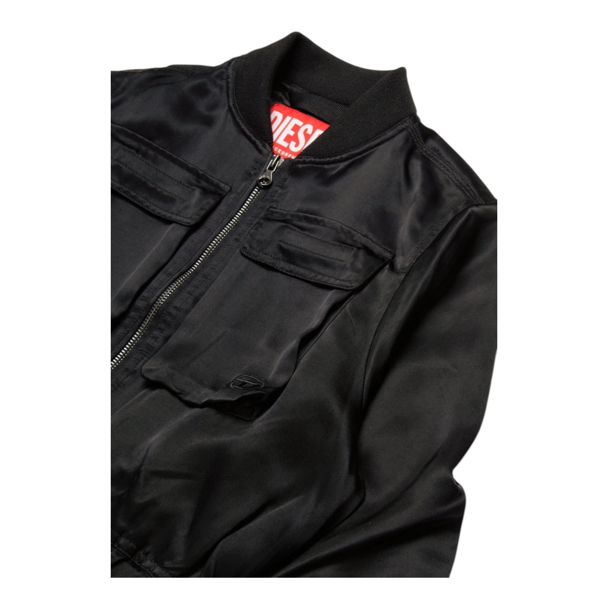 DIESEL felpa tinta unita con zip Nero per Bambina J01950 NERO DIESEL