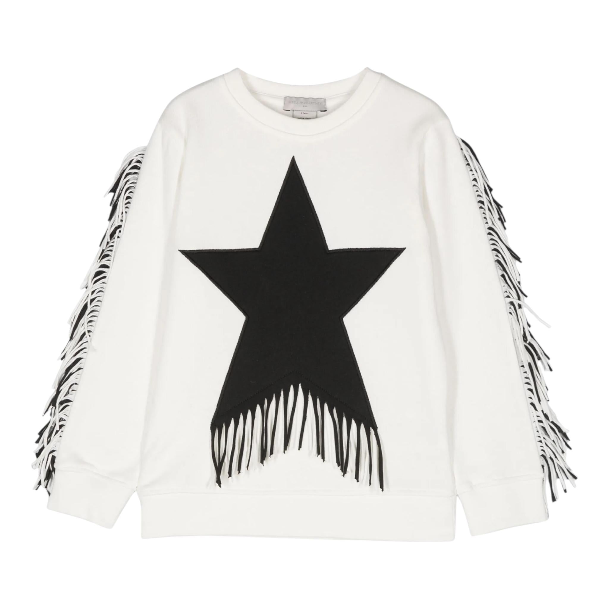 STELLA McCARTNEY felpa girocollo tinta unita con stampa Bianco per Bambina TV4D00 BIANCO STELLA McCARTNEY