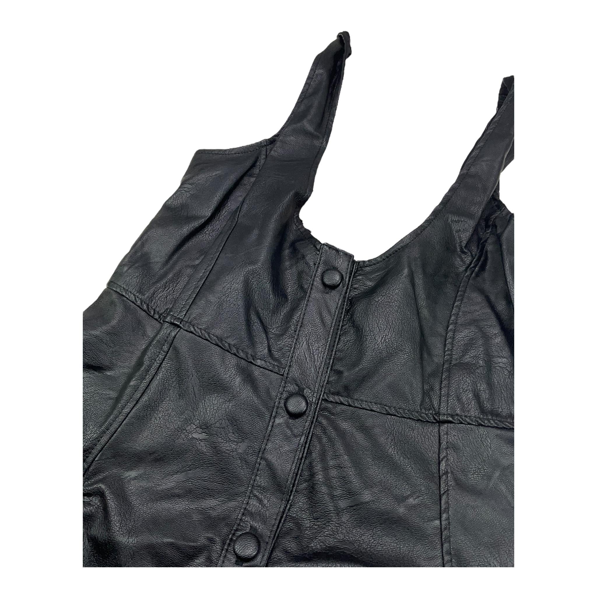 ANIYE BY GIRL abito giromanica in ecopelle tinta unita Nero per Bambina 032340 NERO ANIYE BY GIRL