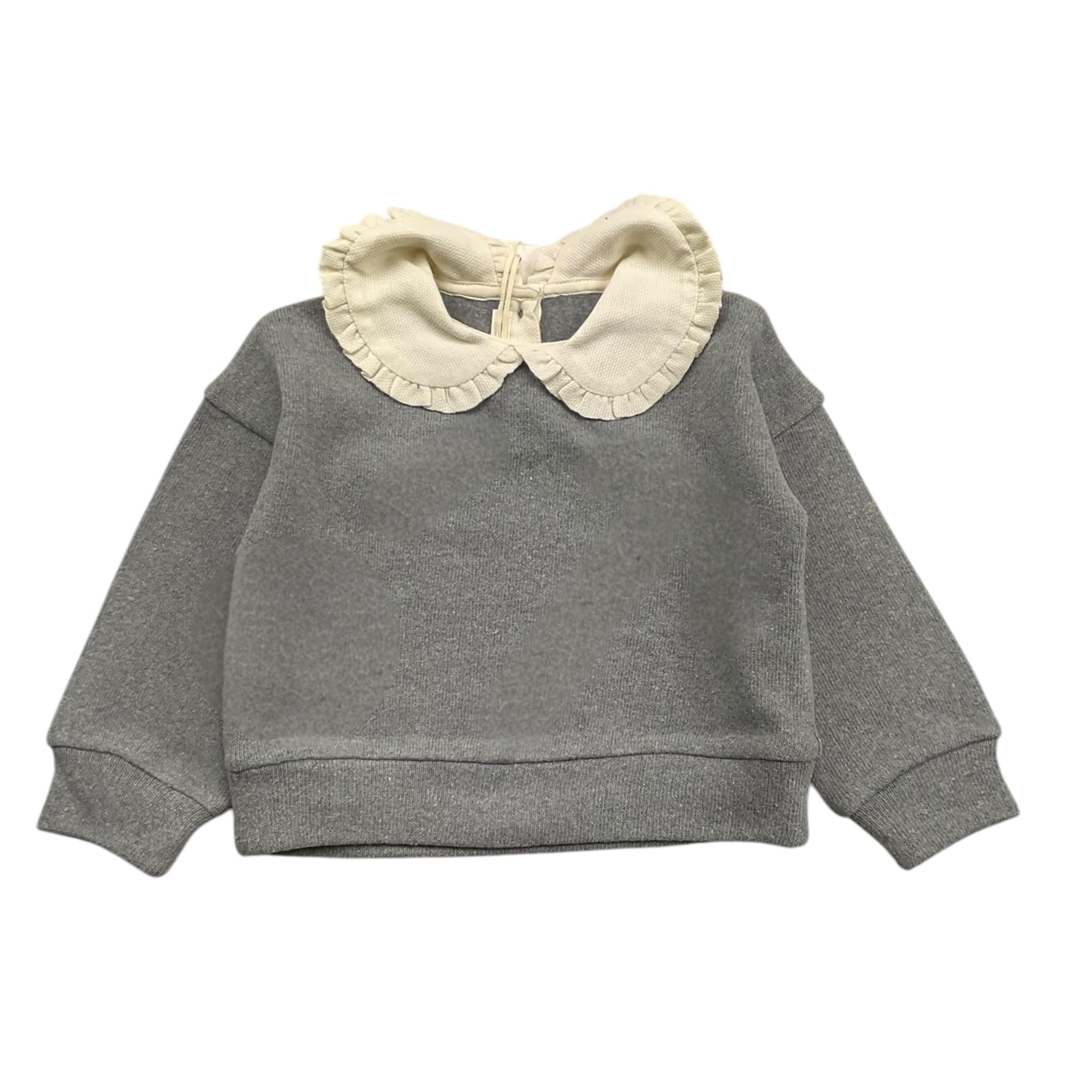 ZHOE & TOBIAH felpa tinta unita con colletto in contrasto Grigio per Neonata KTT23 GRIGIO ZHOE & TOBIAH