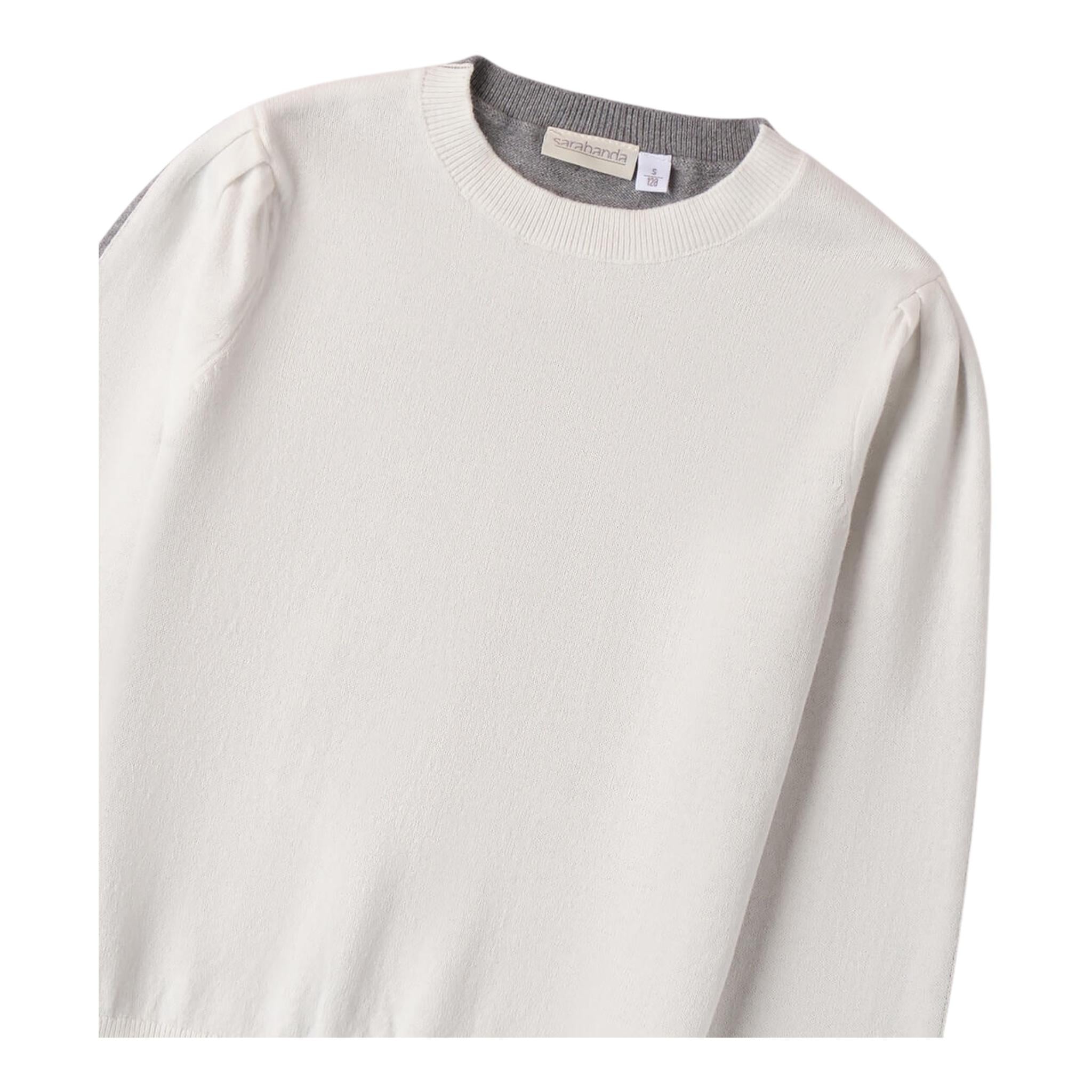 SARABANDA maglia girocollo bicolore Bianco/grigio per Bambino 0A772 BIANCO/GRIGIO SARABANDA
