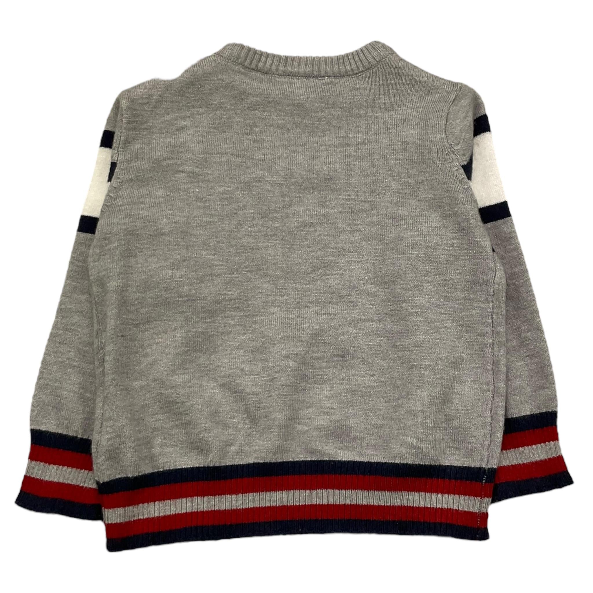 TRUSSARDI maglia girocollo tinta unita con profili in contrasto Grigio per Neonato TIA25030MA GRIGIO TRUSSARDI