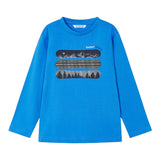 MAYORAL shirt girocollo tinta unita con stampa in contrasto Blu per Bambino 4055J BLU MAYORAL