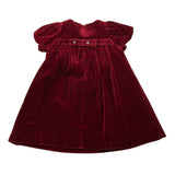 LA STUPENDERIA abito mezza manica tinta unita cn fiocco in velluto Rosso per Neonata CBAB62V14 ROSSO LA STUPENDERIA
