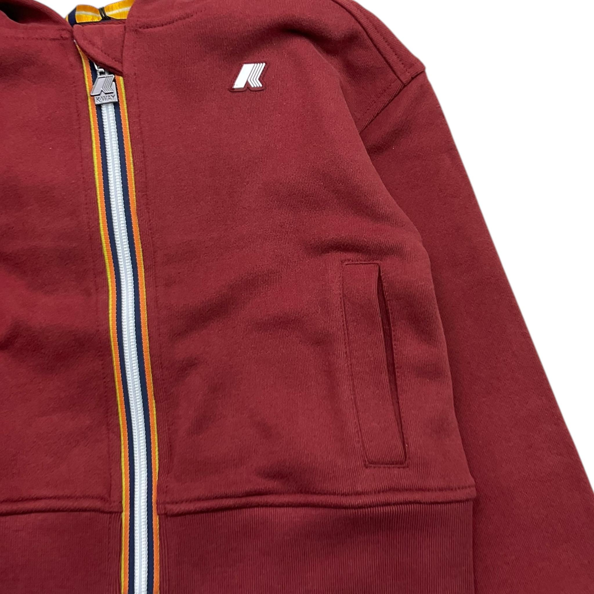 K-WAY felpa tinta unita con zip e cappuccio Bordeaux per Bambino K41416W BORDEAUX K-WAY