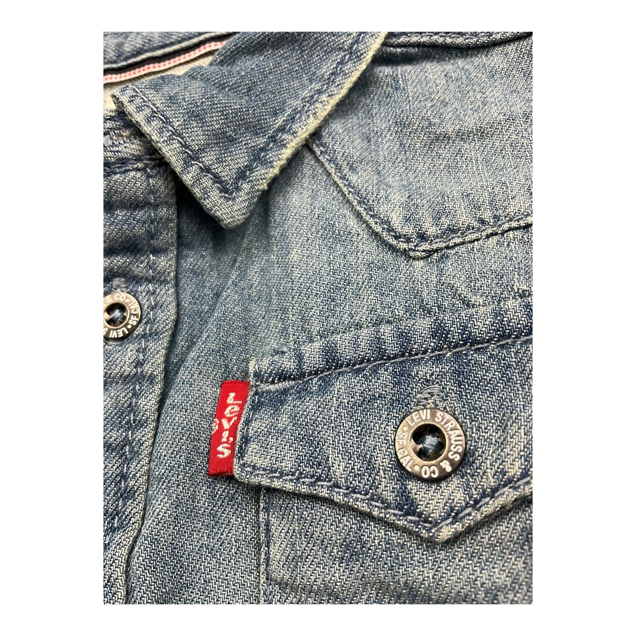 LEVI'S camicia in denim tinta unita Azzurro per Neonato 6E6866 AZZURRO LEVI'S