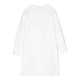 IL GUFO abito manica lunga tinta unita con applicazione Bianco per Bambina A24VL590N0057 BIANCO IL GUFO