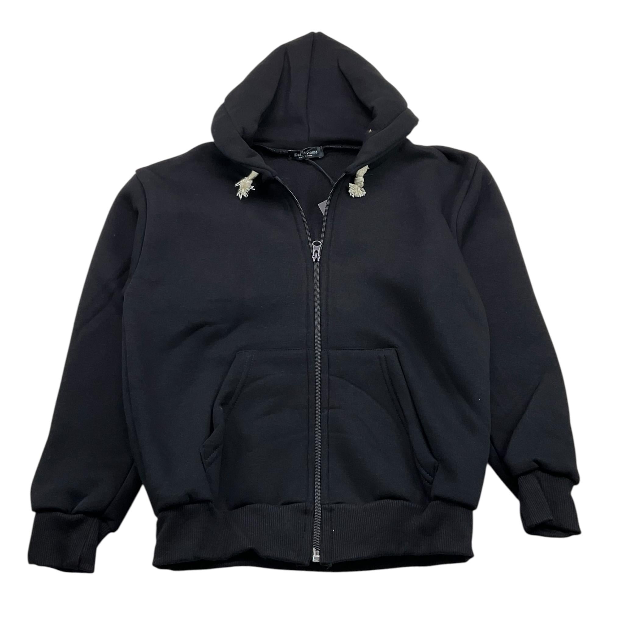 BRAND NAME felpa con zip e cappuccio tinta unita Nero per Bambino BN1095S NERO BRAND NAME