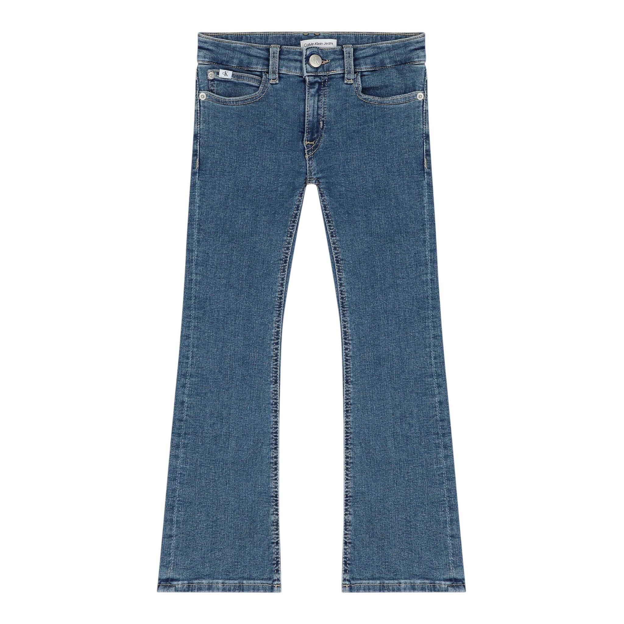 CALVIN KLEIN jeans tinta unita con girovita regolabile Blu per Bambina IG0IG02071 BLU CALVIN KLEIN