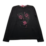 LIU JO shirt girocollo tinta unita con brillantini Nero per Bambina GF3229 NERO LIU JO