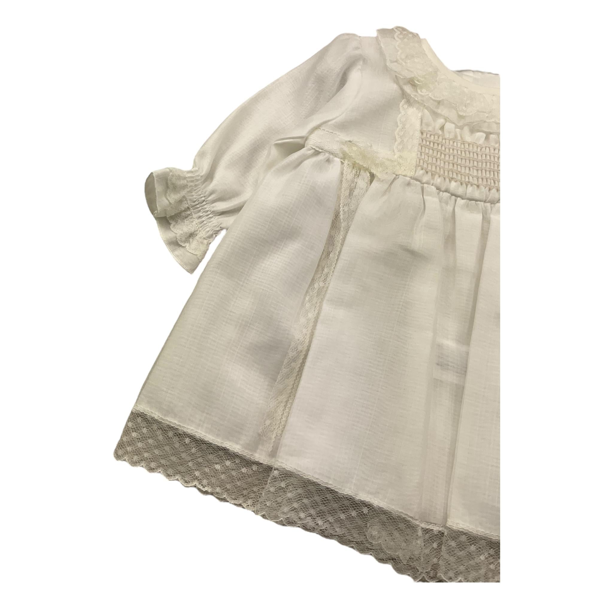 GRANLEI abito manica lunga tinta unita con ricami Bianco per Neonata 224160 BIANCO GRANLEI