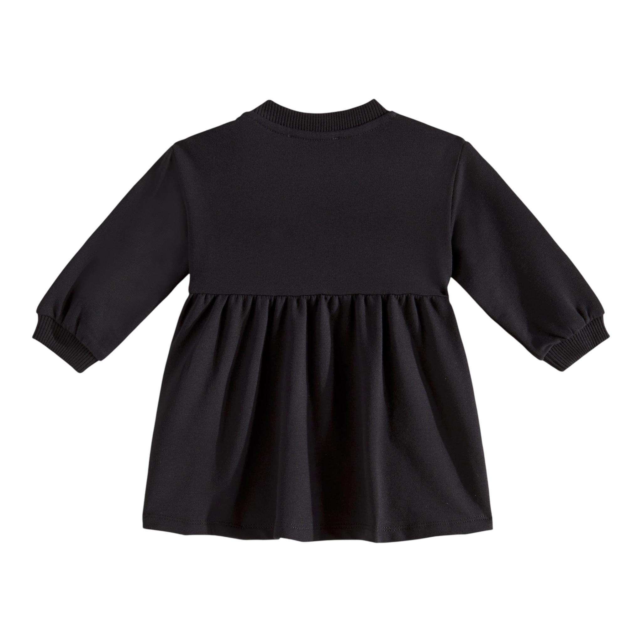 MOSCHINO abito manica lunga tinta unita cn stampa in contrasto Nero per Bambina MDV0BLJXX NERO MOSCHINO