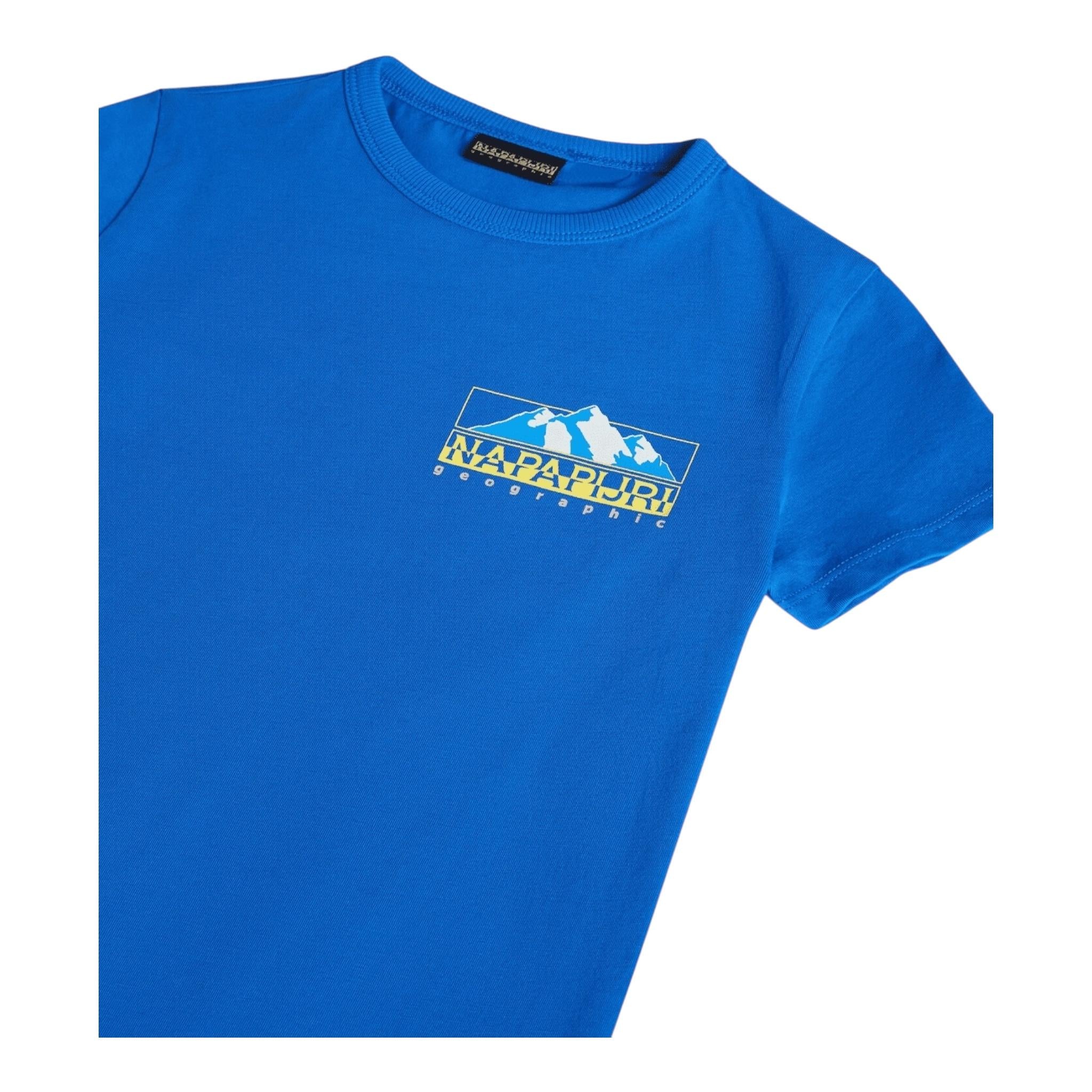 NAPAPIJRI t-shirt girocollo tinta unita con stampa Blu per Bambino NP0A4HR7B2L1 BLU NAPAPIJRI