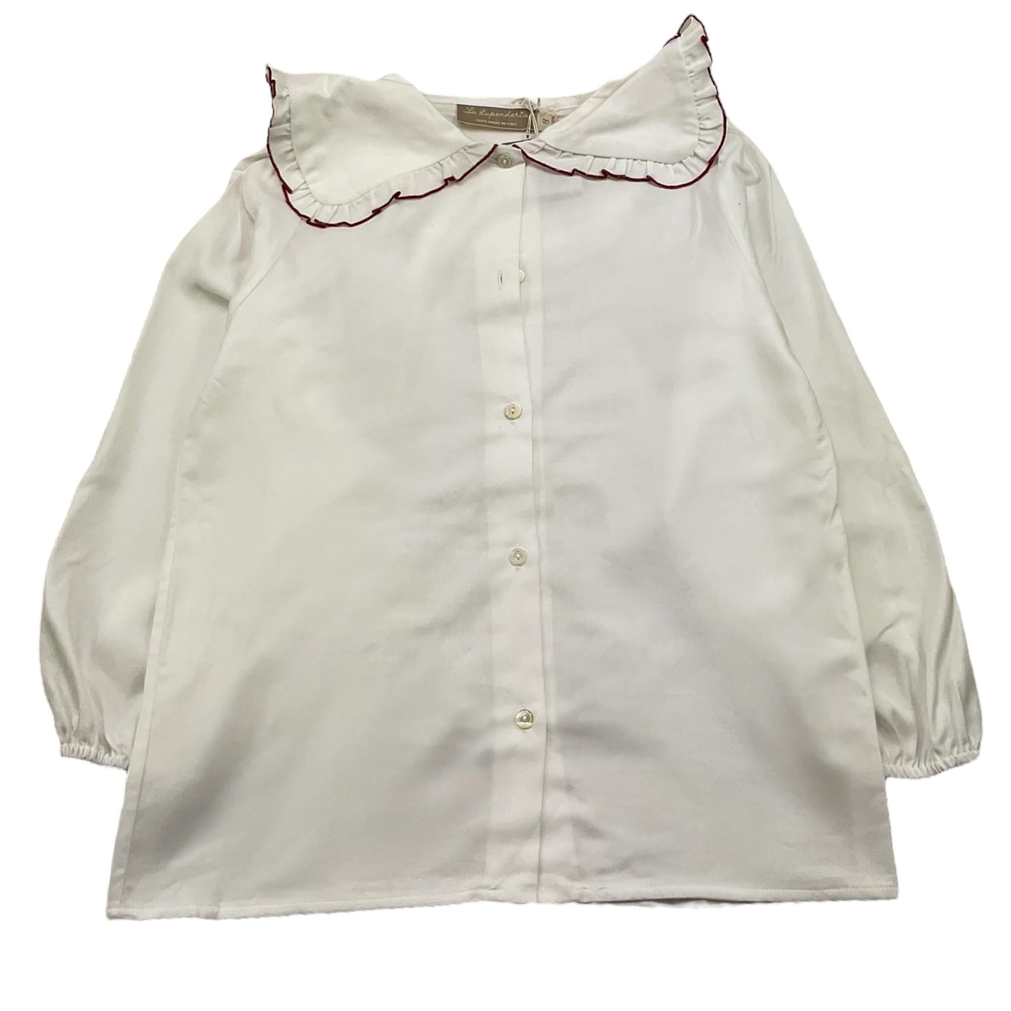 LA STUPENDERIA camicia manica lunga tinta unita con colletto Bianco per Bambina TJCM46 BIANCO LA STUPENDERIA