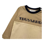 TRUSSARDI shirt girocollo bicolore con logo Beige per Neonato TIA25097 BEIGE TRUSSARDI