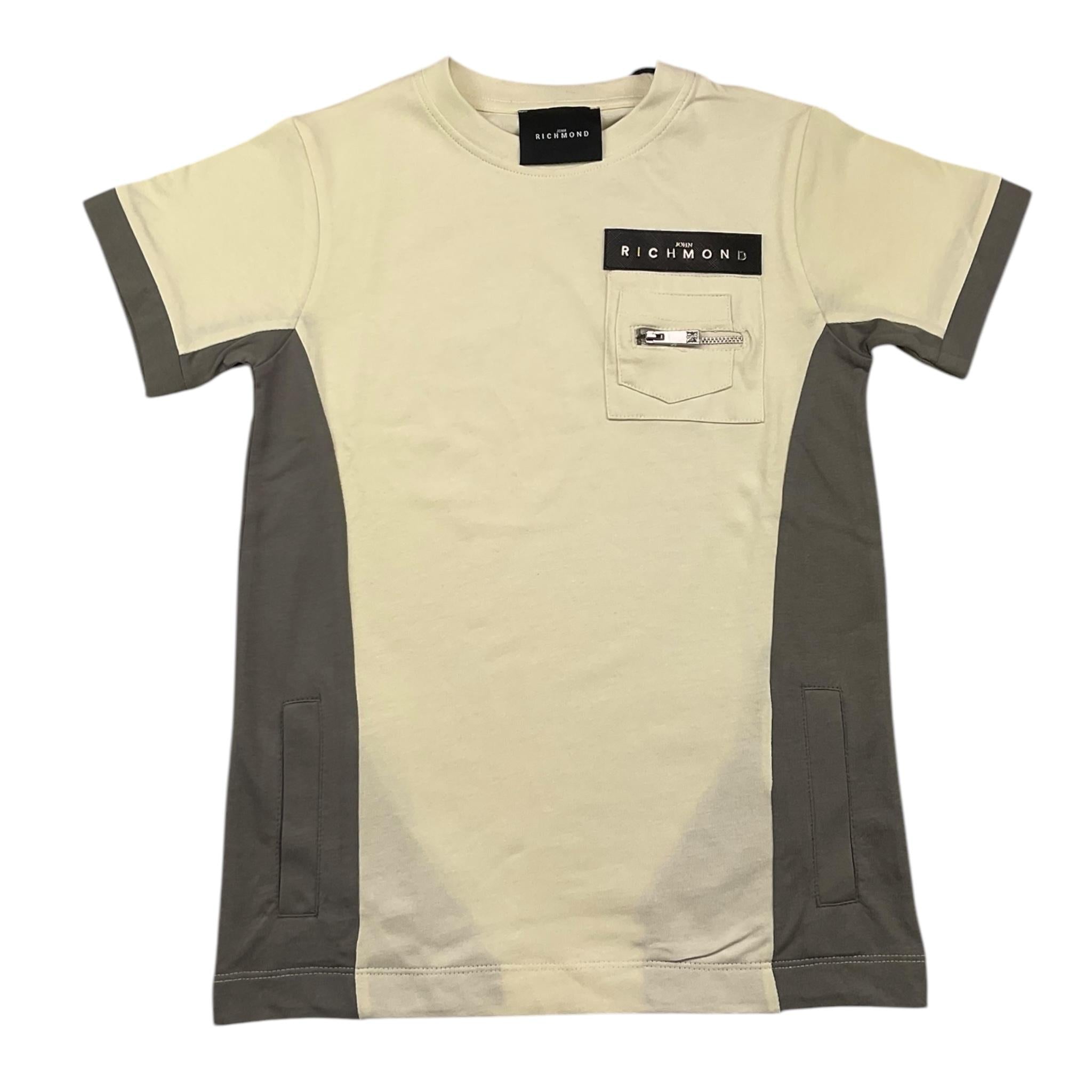 JOHN RICHMOND t-shirt girocollo tinta unita con taschino Beige per Bambino RBA25147TS BEIGE JOHN RICHMOND