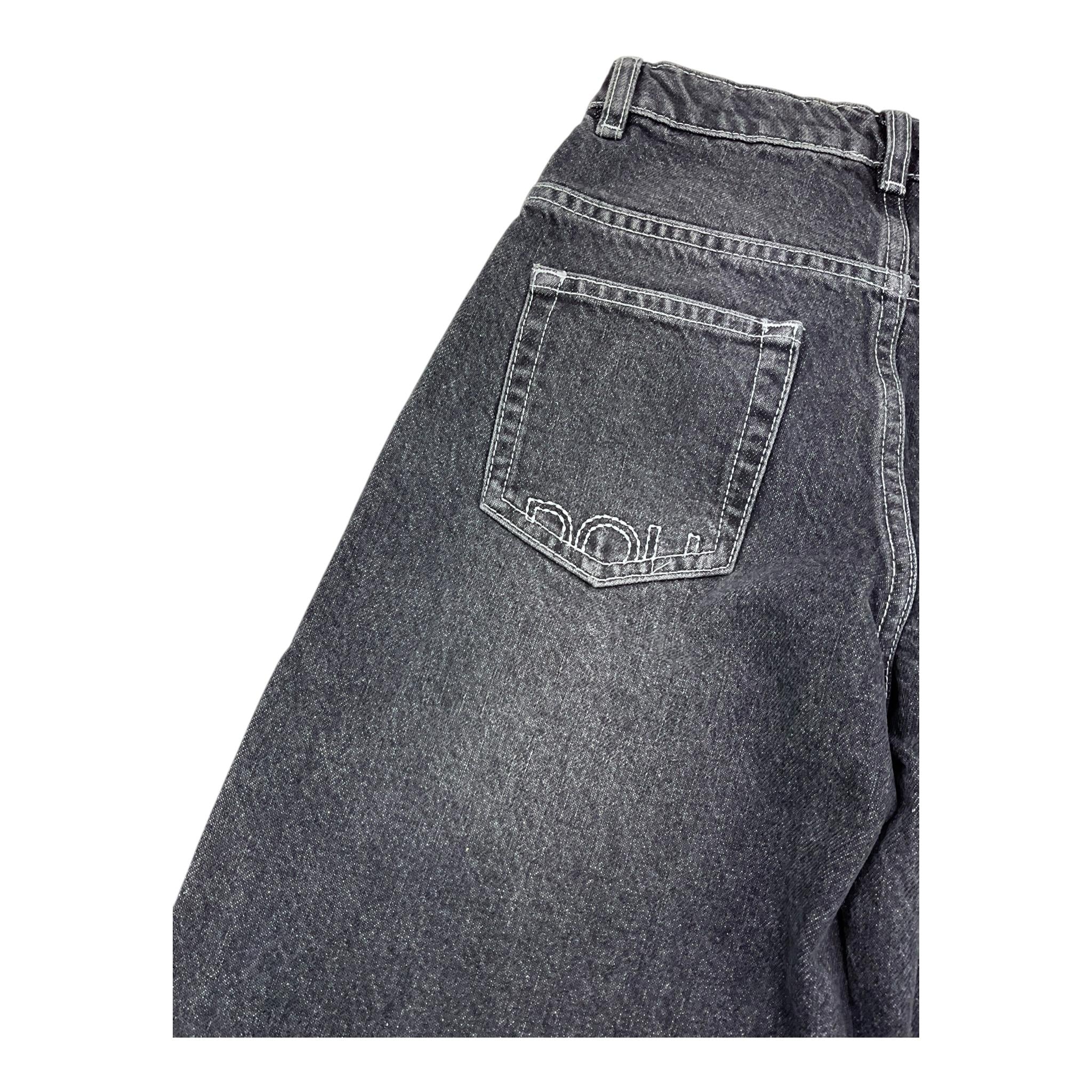 DOU DOU jeans tinta unita con girovita regolabile modello palazzo Nero per Bambina DV6P50 NERO DOU DOU