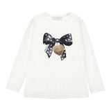MONNALISA shirt girocollo tinta unita con fiocco Panna per Bambina 19D612 PANNA MONNALISA