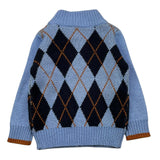 TRUSSARDI maglia mezzo collo tinta unita con stampa rombi Azzurro per Neonato TIA25115MA AZZURRO TRUSSARDI
