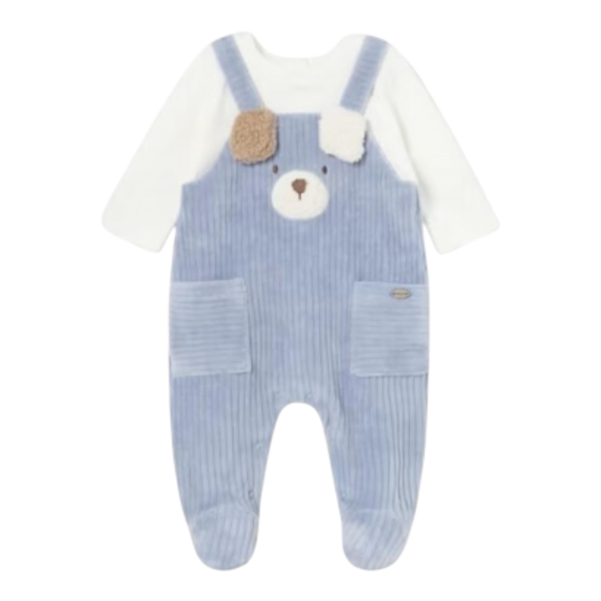 MAYORAL tutina bicolore con applicazioni in ciniglia Bianco/azzurro per Neonato 2617 BIANCO/AZZURRO MAYORAL